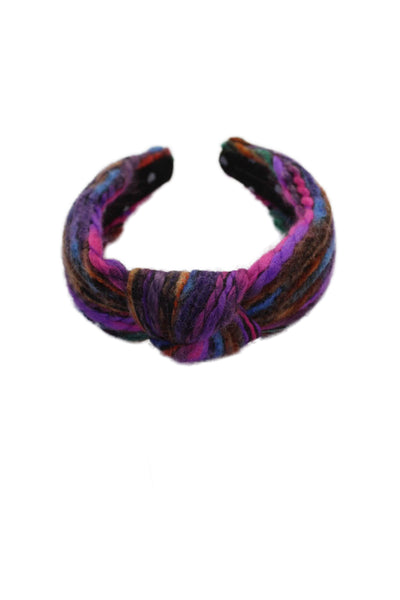 Lele Sadoughi Womens Multicolored Knit Braided Knotted Headband