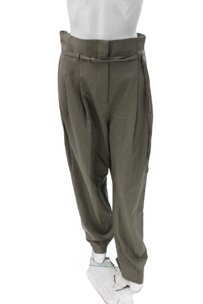 Argent Women Dress Pants Green Wool Zip Size 12