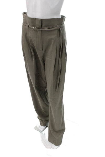 Argent Women Dress Pants Green Wool Zip Size 12
