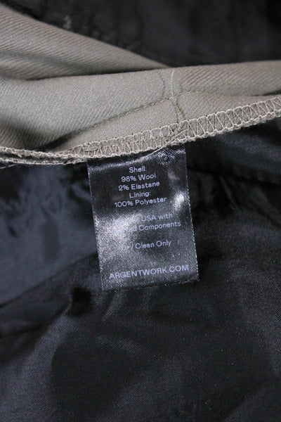 Argent Women Dress Pants Green Wool Zip Size 12