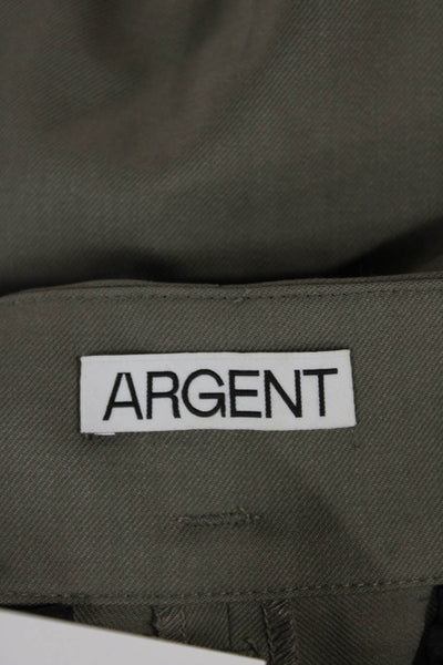 Argent Women Dress Pants Green Wool Zip Size 12