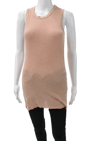 Standard James Perse Womens Sleeveless Tunic Beige Cotton Round Neck Size 1