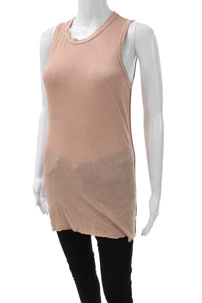 Standard James Perse Womens Sleeveless Tunic Beige Cotton Round Neck Size 1