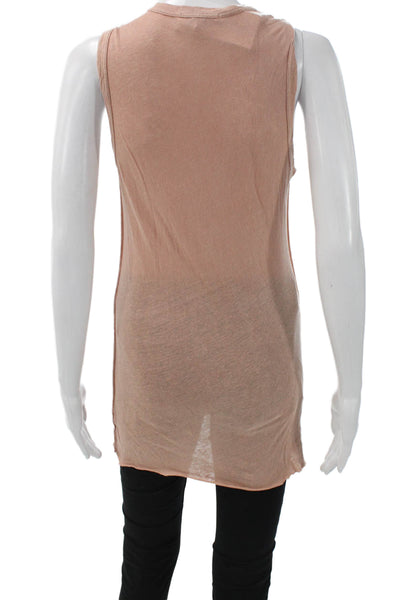 Standard James Perse Womens Sleeveless Tunic Beige Cotton Round Neck Size 1