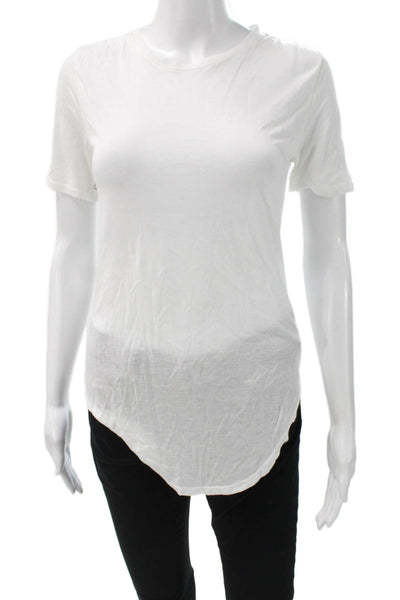 ATM Womens Tunic T-Shirt White Modal Crew Neck Short Sleeve Size S