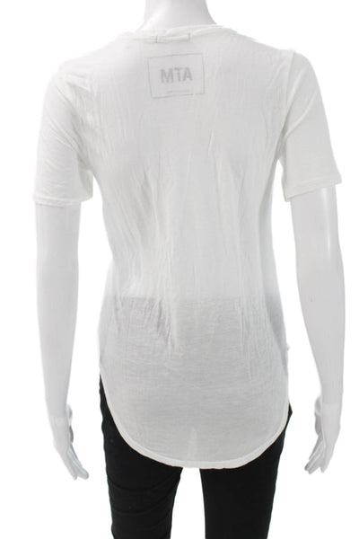 ATM Womens Tunic T-Shirt White Modal Crew Neck Short Sleeve Size S