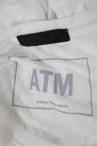 ATM Womens Tunic T-Shirt White Modal Crew Neck Short Sleeve Size S