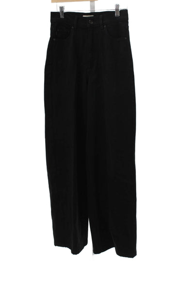 DL1961 Women Black Wide-Leg Jeans High Rise Cotton Inseam 30 Size 26