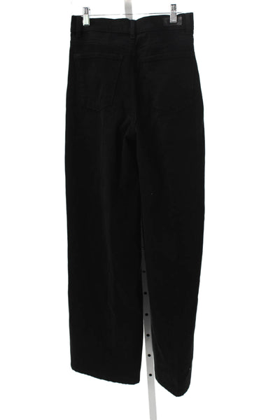 DL1961 Women Black Wide-Leg Jeans High Rise Cotton Inseam 30 Size 26