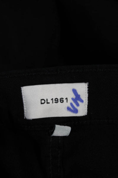DL1961 Women Black Wide-Leg Jeans High Rise Cotton Inseam 30 Size 26