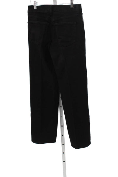 J Crew Womens Straight High Rise Black Jeans Cotton Button Size 24
