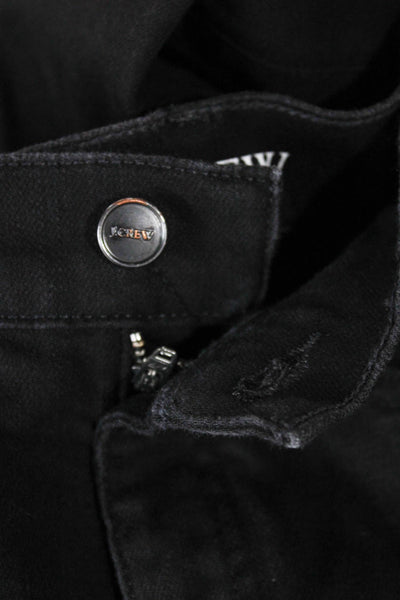 J Crew Womens Straight High Rise Black Jeans Cotton Button Size 24