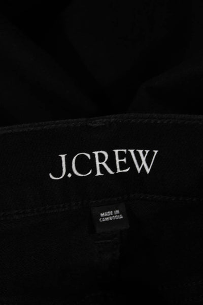 J Crew Womens Straight High Rise Black Jeans Cotton Button Size 24