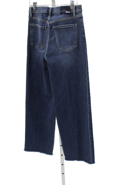 Daze Women High-Rise Wide-Leg Jeans Blue Cotton Button Size 26