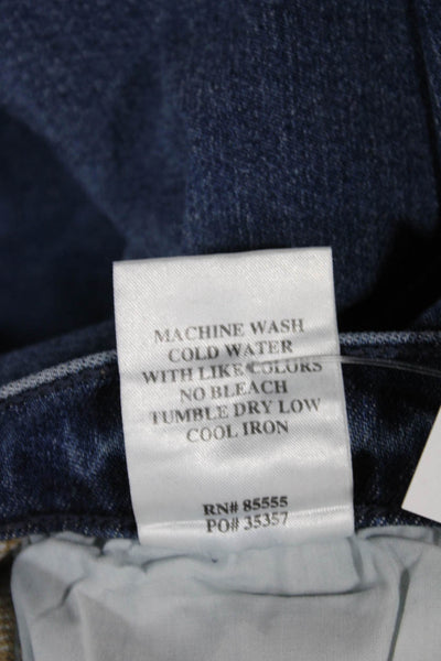 Daze Women High-Rise Wide-Leg Jeans Blue Cotton Button Size 26