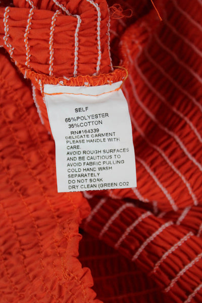 SNDYS. Womens Bodycon Dress Orange Sleeveless Square Neck Short Size 2