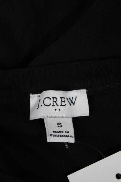 J Crew Women Black Cotton T-Shirt Dress Crew Neck Short Sleeve Knee Size S