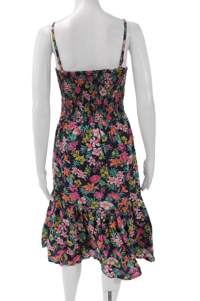 J Crew Women Sundress Floral Multicolor Cotton Square Neck Sleeveless Size S