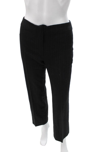 Proenza Schouler Women Striped Wool Dress Pants Black Zip Size 40