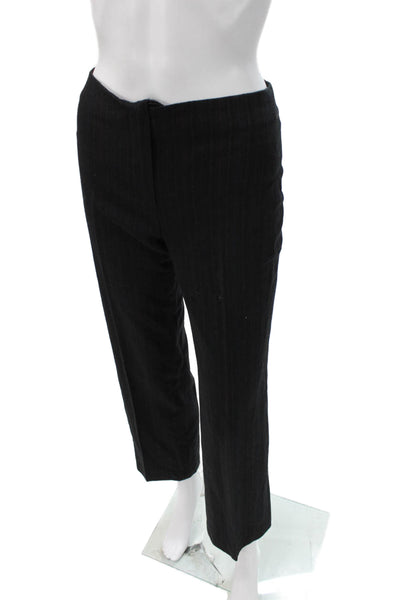 Proenza Schouler Women Striped Wool Dress Pants Black Zip Size 40