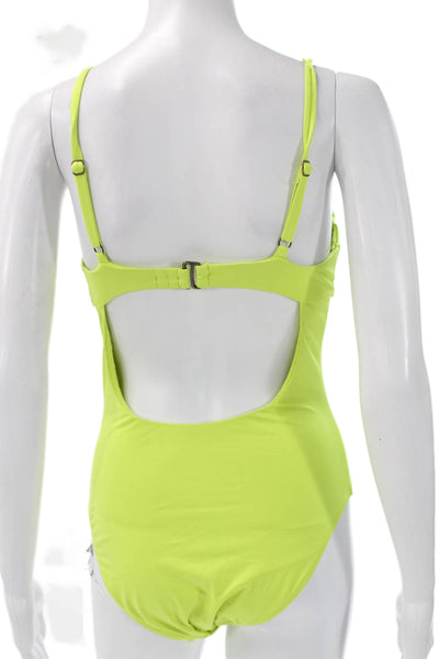 Andie Women Yellow Nylon Solid One Piece Swimwear Size M