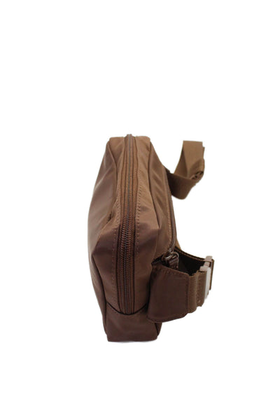Beis Womens Zippered Adjustable Monochrome Belt Bag Brown