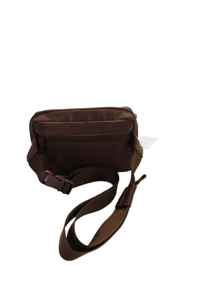 Beis Womens Zippered Adjustable Monochrome Belt Bag Brown