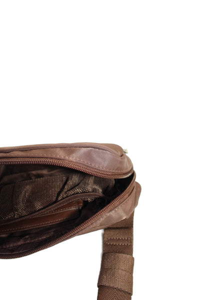 Beis Womens Zippered Adjustable Monochrome Belt Bag Brown
