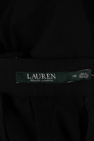 Lauren Ralph Lauren Women Black Dress Pants Polyester Pull On Size 16