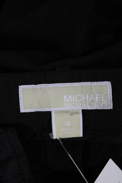 Michael Michael Kors Women Black Polyester Dress Pants Button Size 16