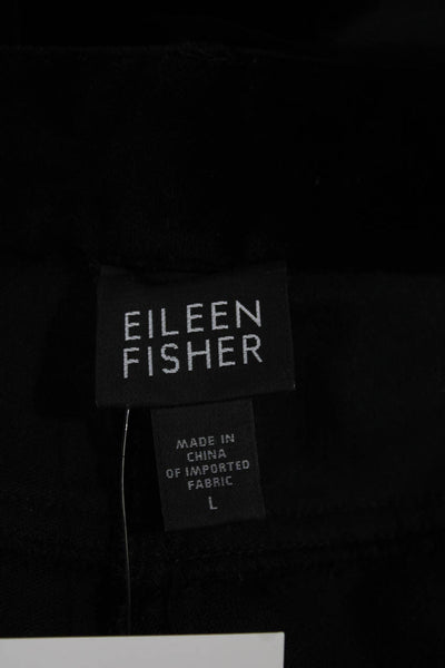 Eileen Fisher Womens Dress Pants Black Cotton Size L