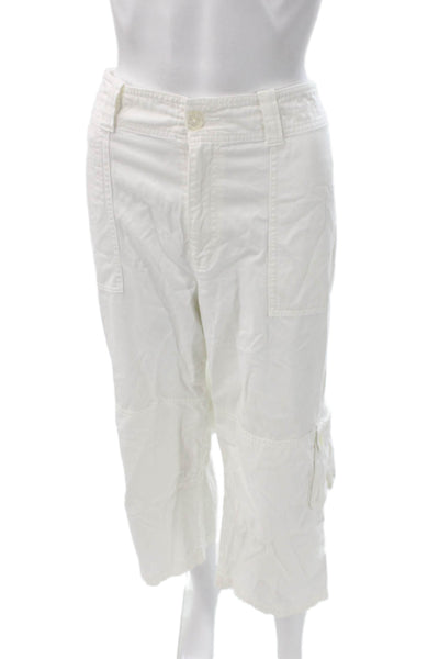 Lauren Ralph Lauren Womens White Cotton Cargo Pants Size 16