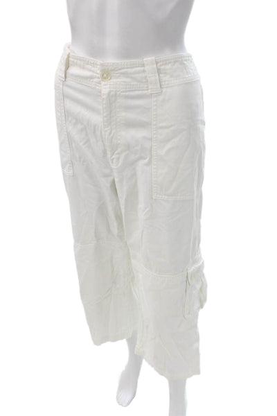 Lauren Ralph Lauren Womens White Cotton Cargo Pants Size 16