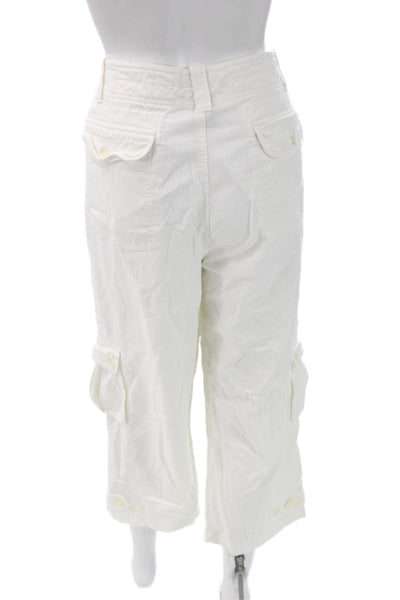 Lauren Ralph Lauren Womens White Cotton Cargo Pants Size 16