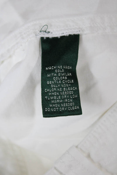 Lauren Ralph Lauren Womens White Cotton Cargo Pants Size 16