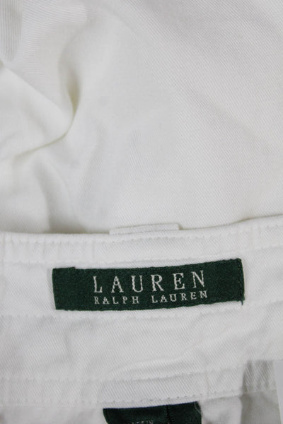 Lauren Ralph Lauren Womens White Cotton Cargo Pants Size 16