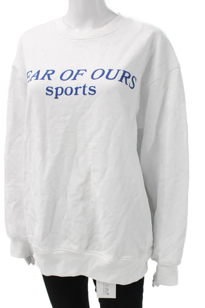 Year Of Ours Women Pullover Sweatshirt White Cotton Long Sleeve Size S