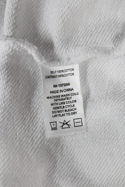 Year Of Ours Women Pullover Sweatshirt White Cotton Long Sleeve Size S