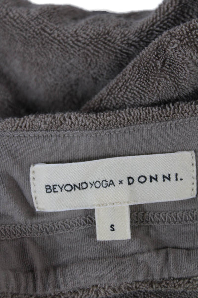 Beyond Yoga x Donni Womens V Neck Terry Sports Bra Brown Size Small