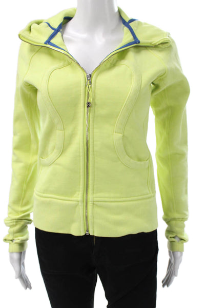 Lululemon Womens Green Cotton Track Jacket Zip Long Sleeve Size 4