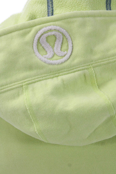 Lululemon Womens Green Cotton Track Jacket Zip Long Sleeve Size 4