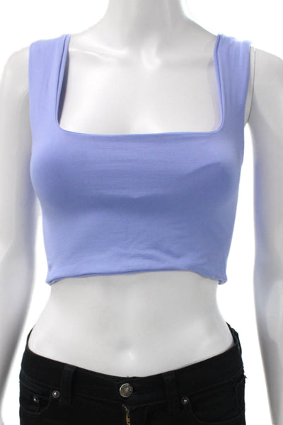 FP Movement Womens Stretch Knit Square Neck Sports Bra Blue Size Extra Small