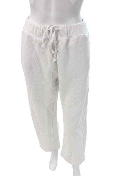Year Of Ours Women White Cotton Solid Drawstring Sweatpants Size S