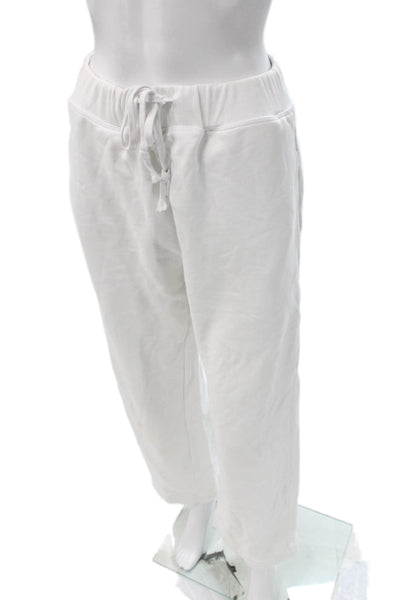 Year Of Ours Women White Cotton Solid Drawstring Sweatpants Size S