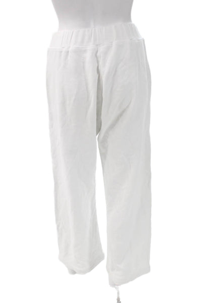Year Of Ours Women White Cotton Solid Drawstring Sweatpants Size S