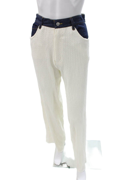 We Wore What Womens White Cotton Button Pants Size 25