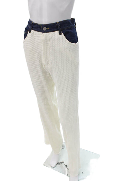 We Wore What Womens White Cotton Button Pants Size 25