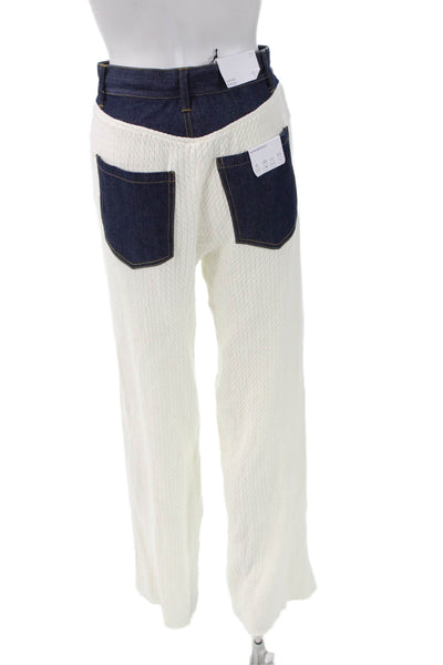 We Wore What Womens White Cotton Button Pants Size 25