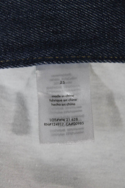 We Wore What Womens White Cotton Button Pants Size 25