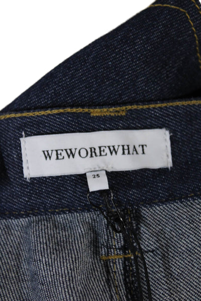 We Wore What Womens White Cotton Button Pants Size 25